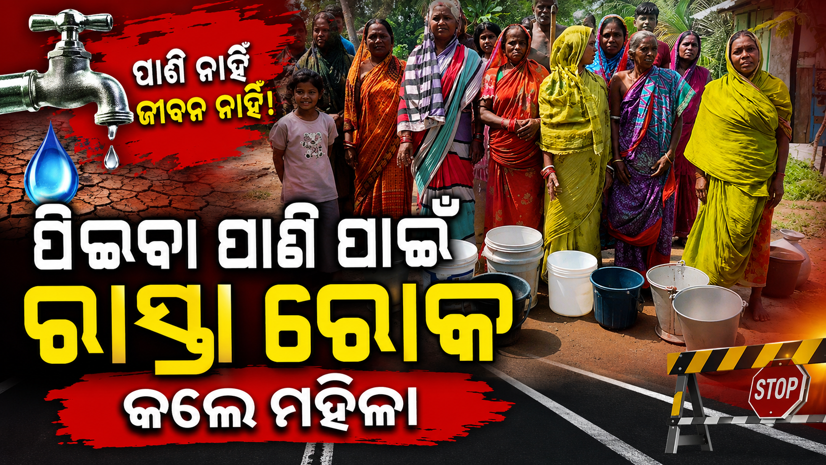 ପିଇବା ପାଣି ପାଇଁ ରାସ୍ତା ରୋକ କଲେ ମହିଳା