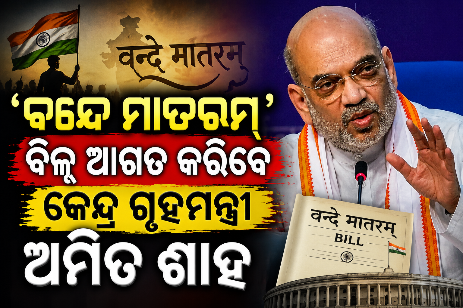 ରାଜ୍ୟସଭାରେ ‘ବନ୍ଦେ ମାତରମ୍’ ବିଲ୍ ଆଗତ କରିବେ କେନ୍ଦ୍ର ଗୃହମନ୍ତ୍ରୀ ଅମିତ ଶାହ