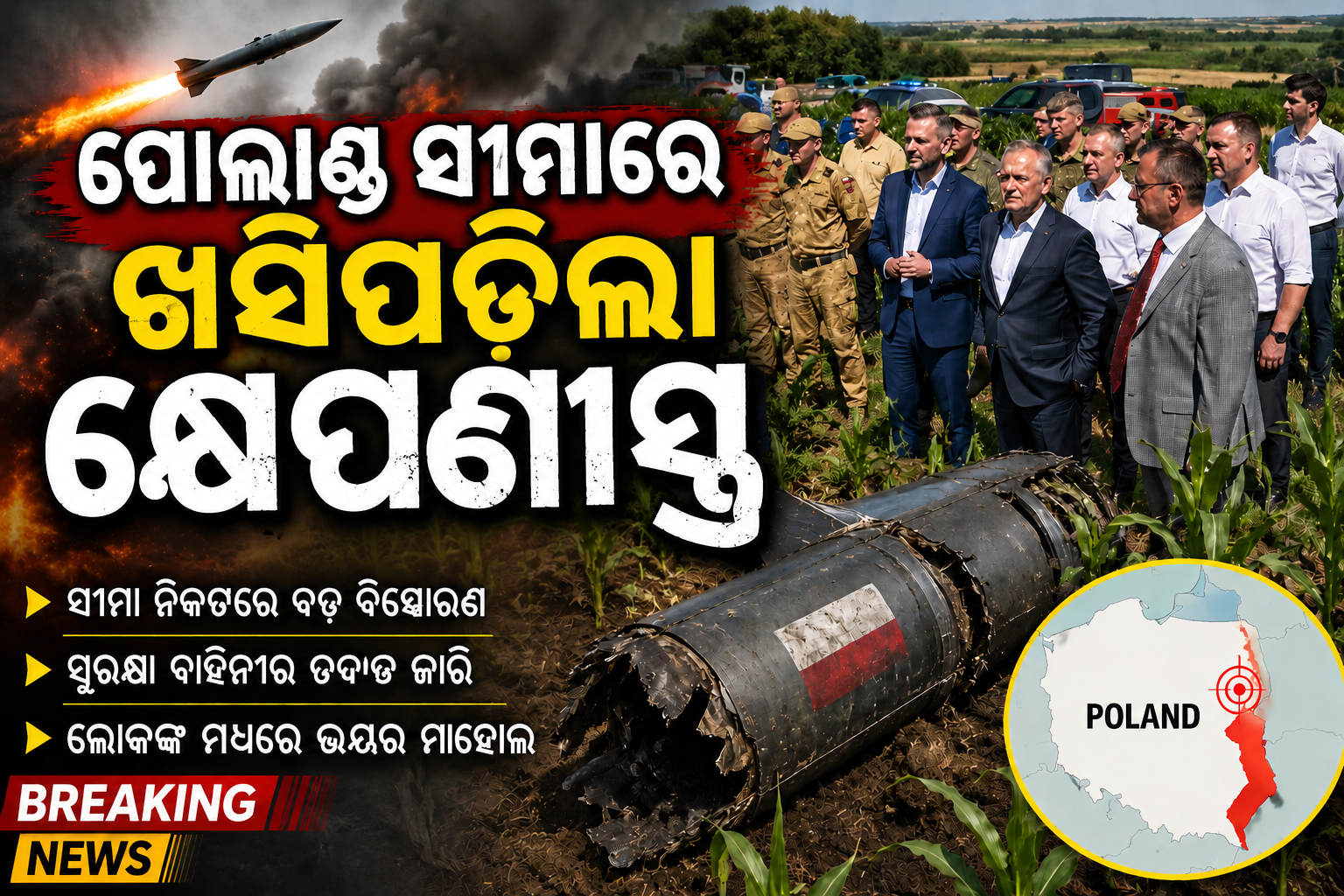 ପୋଲାଣ୍ଡ ସୀମାରେ ଖସିପଡ଼ିଲା କ୍ଷେପଣାସ୍ତ୍ର: ରୁଷିଆ ଆଡ଼କୁ ଇଙ୍ଗିତ କଲେ ପ୍ରଧାନମନ୍ତ୍ରୀ ଡୋନାଲ୍ଡ ଟସ୍କ