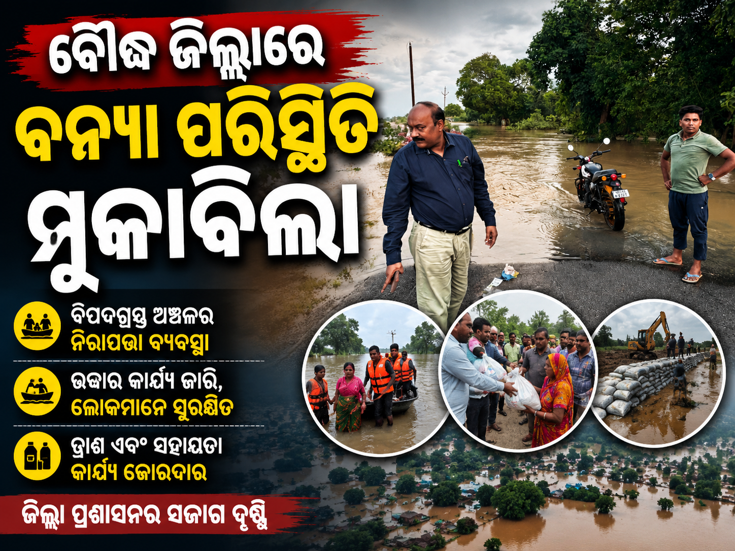 ବୌଦ୍ଧ ଜିଲ୍ଲାରେ ବନ୍ୟା ପରିସ୍ଥିତି ମୁକାବିଲା ପାଇଁ ତତ୍ପର ପ୍ରଶାସନ