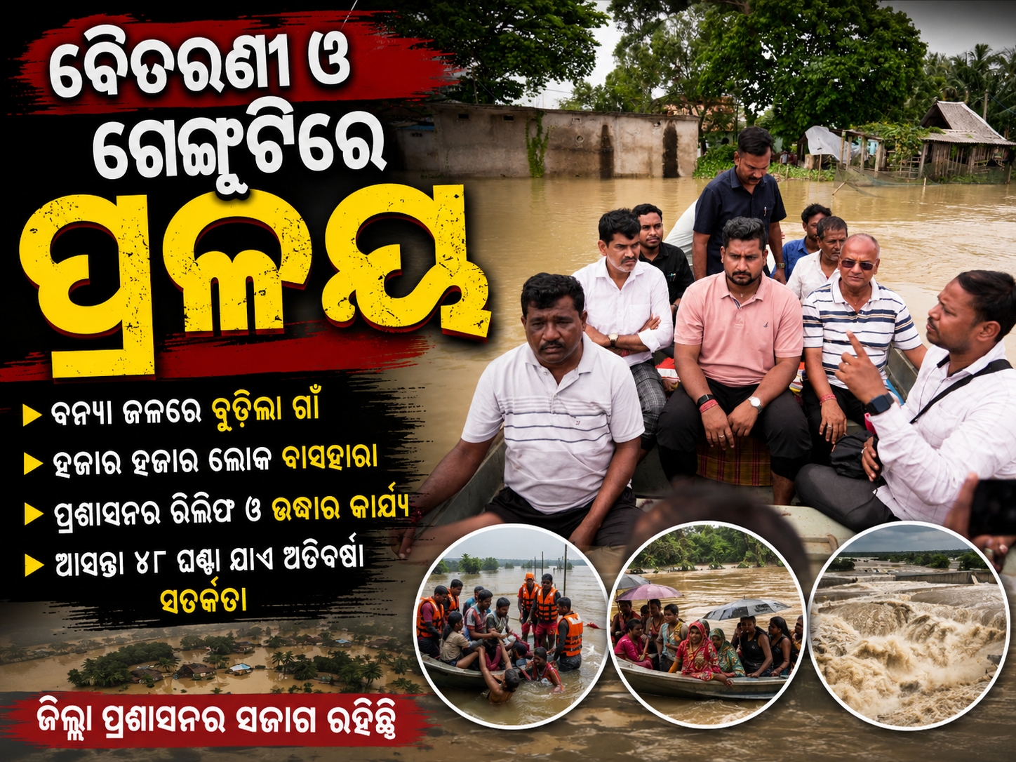 ଜଳ ପତ୍ତନ ହ୍ରାସ ପାଇଥିଲେ ବି ଅନେକ ଗାଁ ବାହ୍ୟଜଗତରୁ ବିଚ୍ଛିନ୍ନ; ବିପନ୍ନଙ୍କ ପାଖରେ ପହଞ୍ଚୁଛି ଶୁଖିଲା ଓ ରନ୍ଧା ଖାଦ୍ୟ।