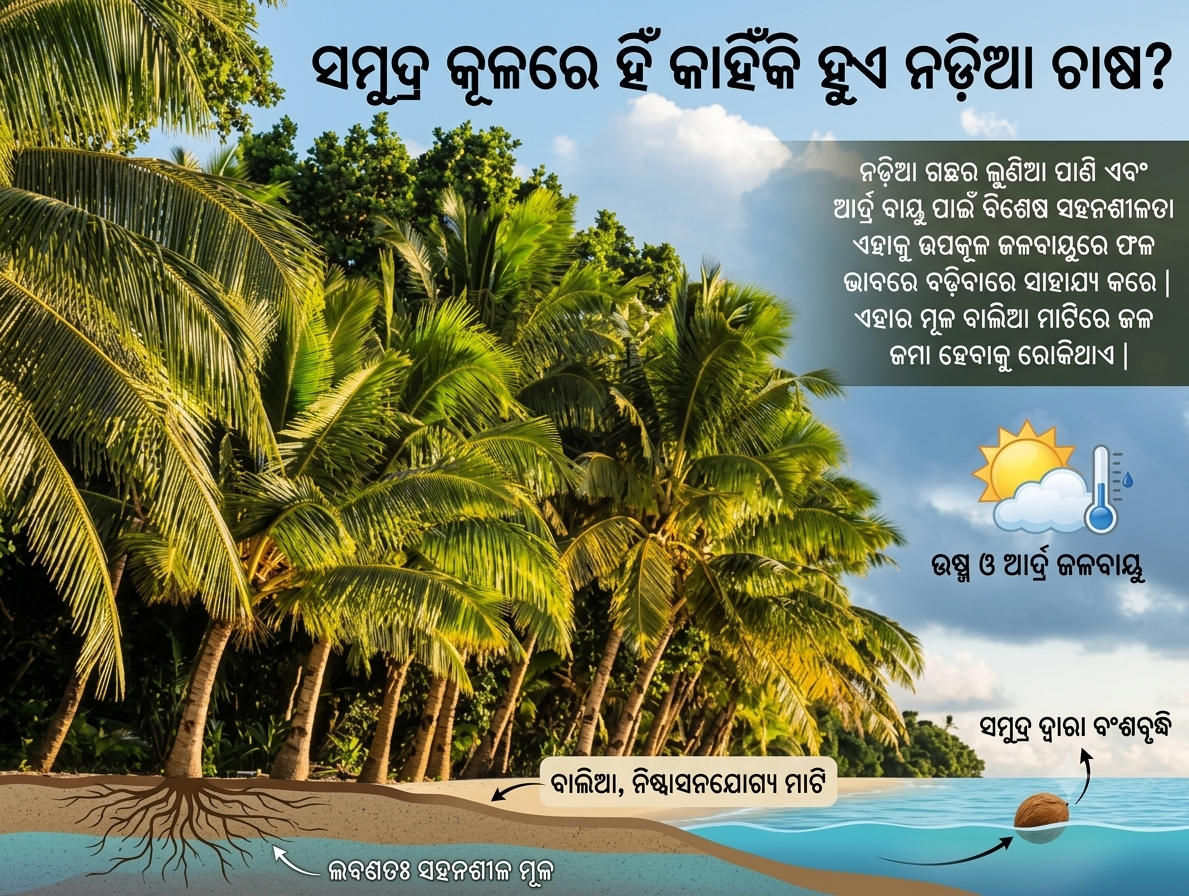 ସମୁଦ୍ର କୂଳରେ ହିଁ କାହିଁକି ହୁଏ ନଡ଼ିଆ ଚାଷ?