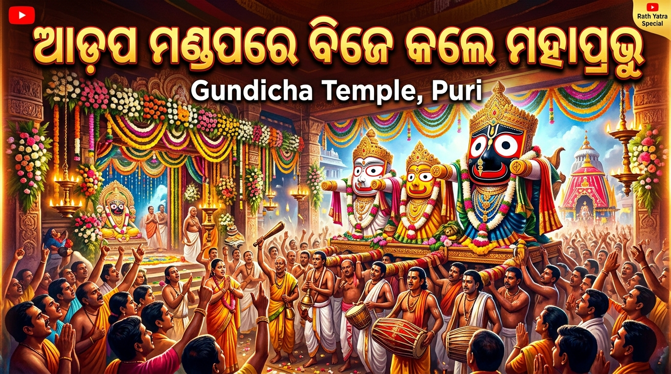 ଆଡ଼ପ ମଣ୍ଡପରେ ବିଜେ କଲେ ମହାପ୍ରଭୁ; ଶ୍ରୀଗୁଣ୍ଡିଚା ମନ୍ଦିରରେ ସାତ ଦିନ ବିରାଜିବେ ଚତୁର୍ଦ୍ଧା ମୂର୍ତ୍ତି