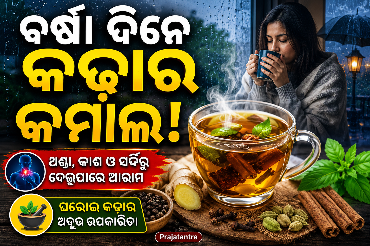 ବର୍ଷା ଦିନେ କାଢ଼ା ଏକ ଅବ୍ୟର୍ଥ ଘରୋଇ ଉପଚାର
