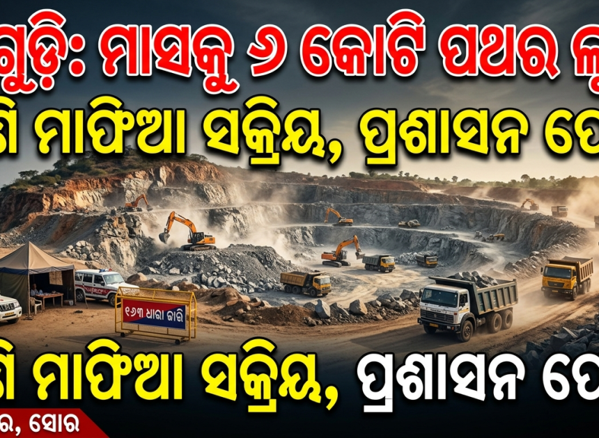 ବାଗୁଡ଼ି ପାହାଡ଼ରୁ ମାସିକ ୬ କୋଟି ଟଙ୍କାର ପଥର ଲୁଟ୍; ପ୍ରଶାସନ ଓ ଖଣି ବିଭାଗ ନିଷ୍କ୍ରିୟ