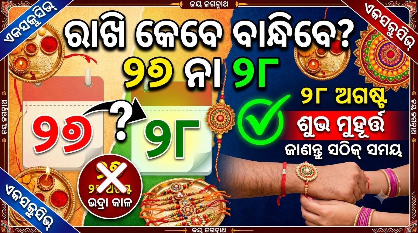 ରାଖି କେବେ ବାନ୍ଧିବେ? ୨୭ ନା ୨୮ ଅଗଷ୍ଟ, ଜାଣନ୍ତୁ ଶୁଭ ମୁହୂର୍ତ୍ତ
