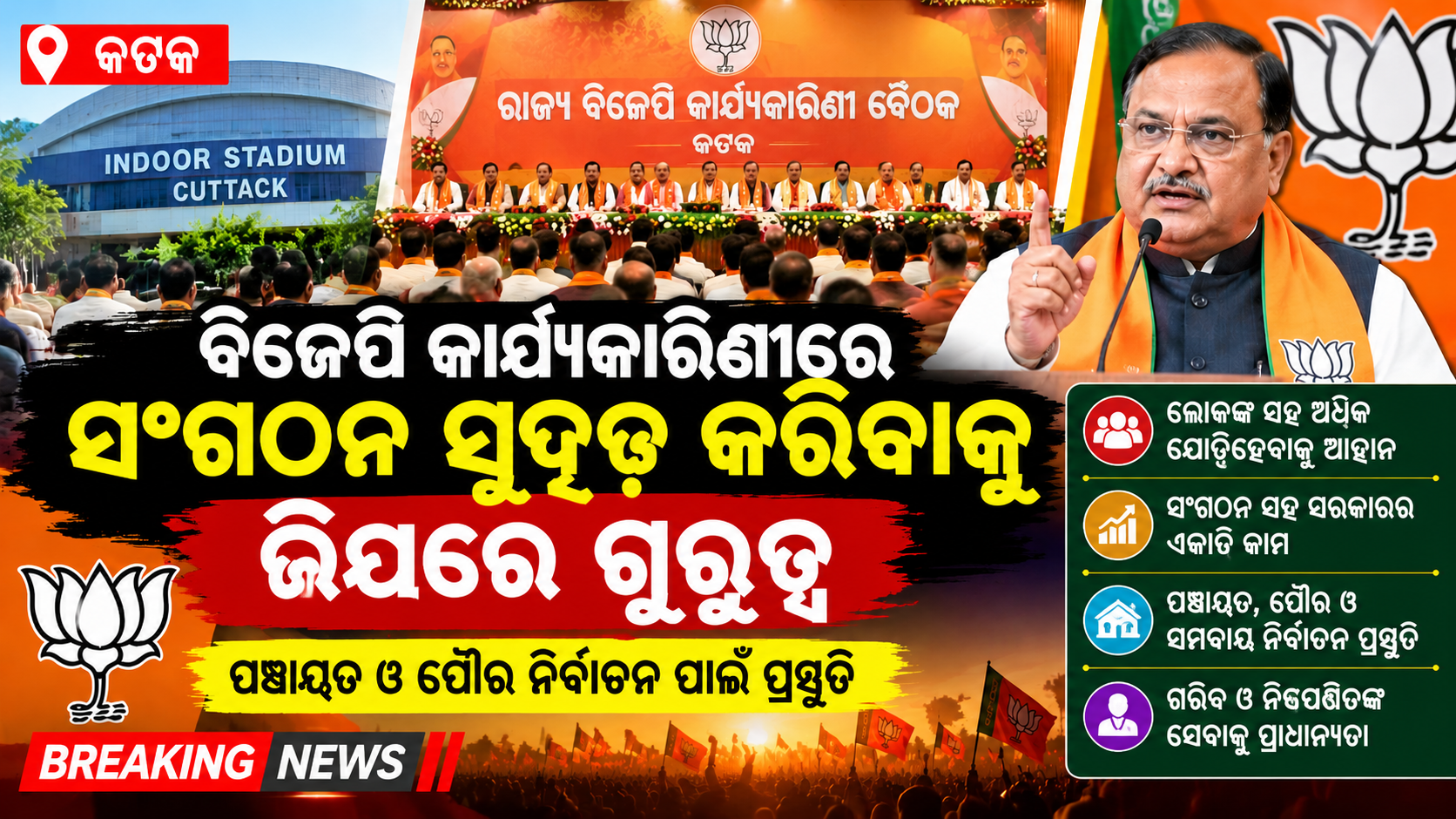 ବିଜେପି କାର୍ଯ୍ୟକାରିଣୀରେ ସଂଗଠନ ସୁଦୃଢ଼ କରିବା ଉପରେ ଗୁରୁତ୍ୱ
