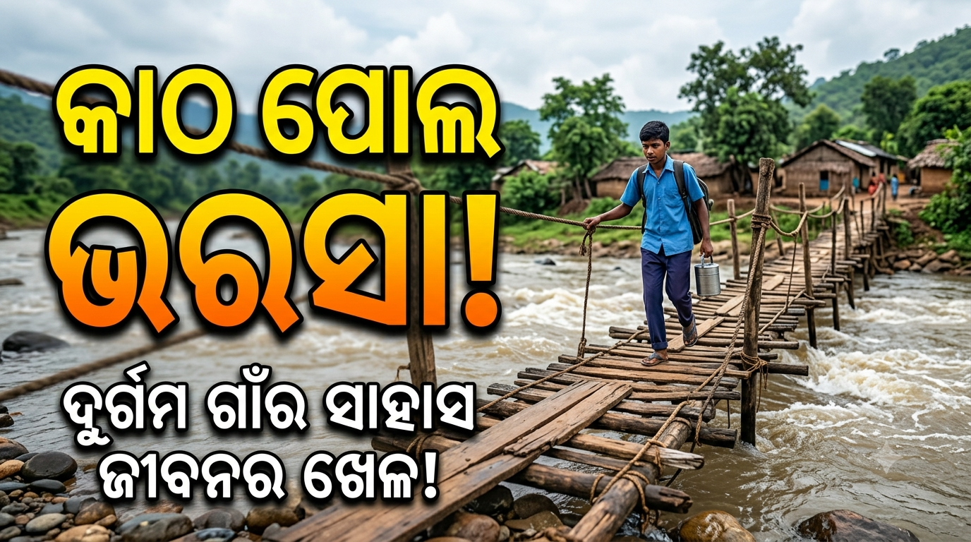 କାଠ ପୋଲ ଭରସାରେ ଗ୍ରାମବାସୀ, ୭ ବର୍ଷ ହେଲାଣି ସ୍ଥାୟୀ ବ୍ରିଜ୍ ଅପେକ୍ଷା