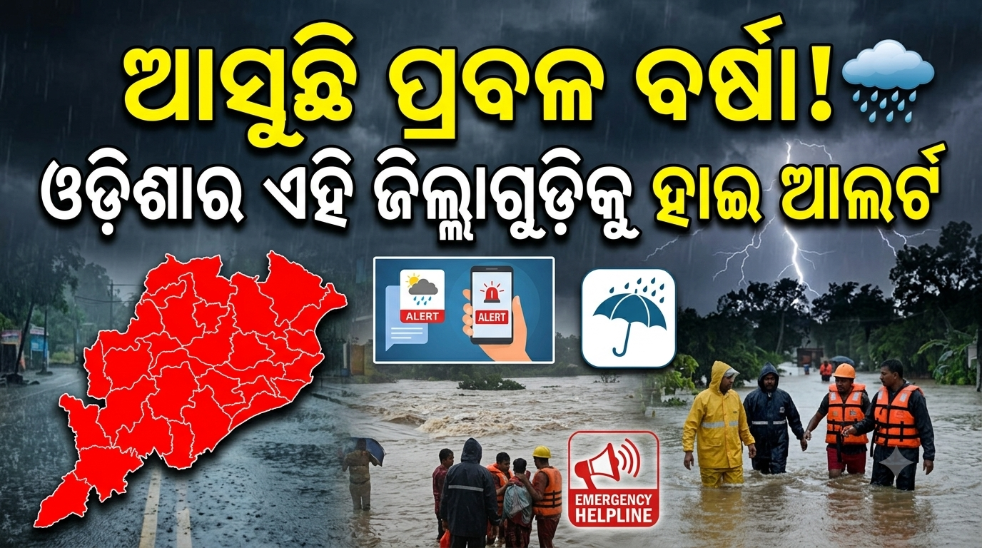 ୩ ଦିନ ହାଲୁକା ବର୍ଷା, ୯ରୁ ପୁଣି ପ୍ରବଳ ବର୍ଷା ସମ୍ଭାବନା