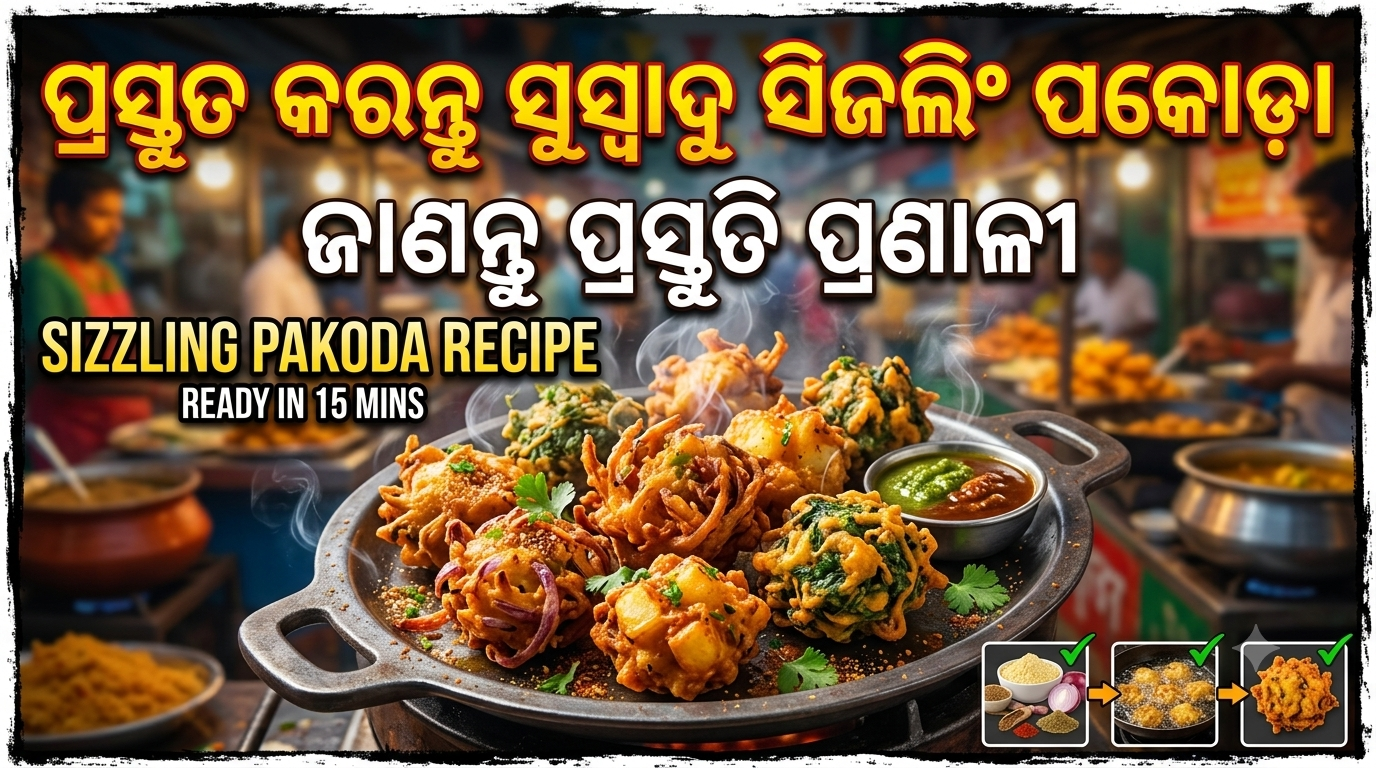 ଘରେ ପ୍ରସ୍ତୁତ କରନ୍ତୁ ସୁସ୍ୱାଦୁ ସିଜଲିଂ ପକୋଡ଼ା, ଜାଣନ୍ତୁ ସହଜ ପ୍ରସ୍ତୁତି ପ୍ରଣାଳୀ
